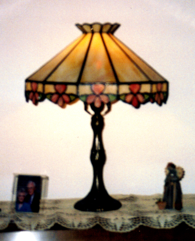 Stained Glass Iris Table Lamp Custom Ordered