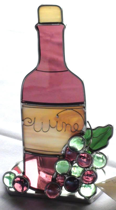 Wine Bottle with Amethyst Wine Candle Holder