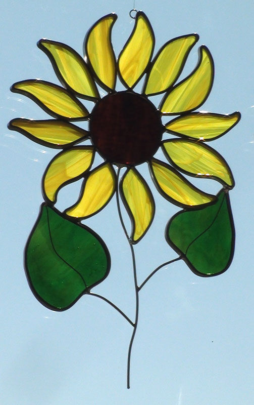 Large Sun Flower Stained Glass Sun Catcher