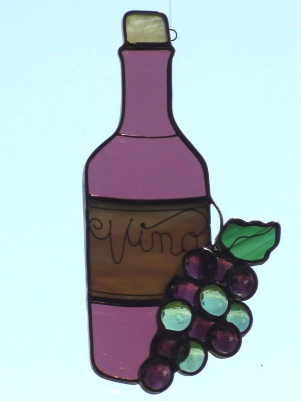 Wine Bottle with Amethyst Vino Suncatcher