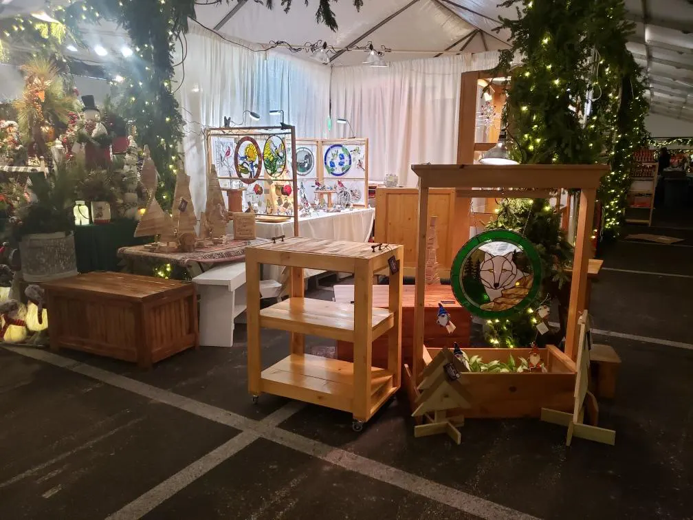 Old World Christmas Crafts Show - side view of my Booth