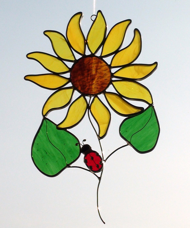 Flower-themed Sun Catcher Stained Glass Art Designs